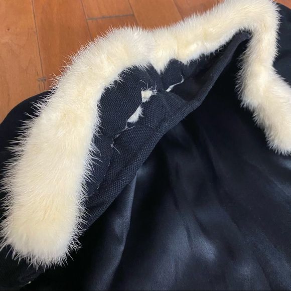 Vintage 30s-40s Wool Fur Swing Coat - Picture 7 of 8